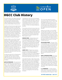 HGCC Club History