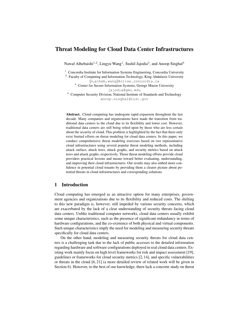 Threat Modeling for Cloud Data Center Infrastructures