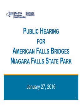 Public Hearing for American Falls Bridges, Niagara Falls State Park