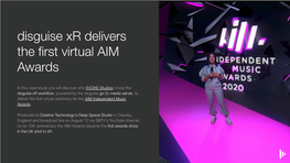 Disguise Xr Delivers the First Virtual AIM Awards