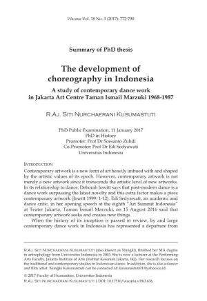 The Development of Choreography in Indonesia 773
