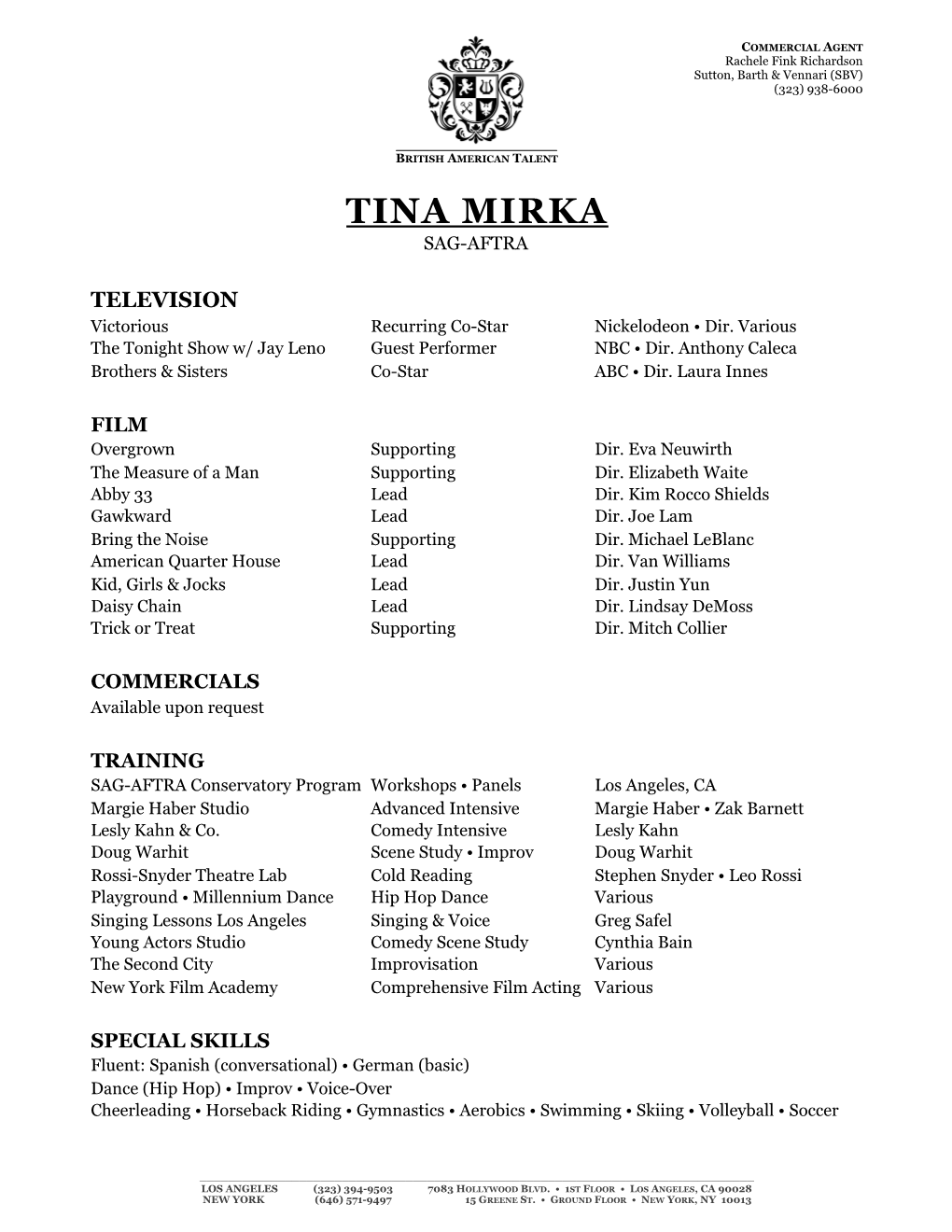 Tina Mirka Resume