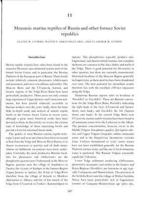 Mesozoic Marine Reptiles of Russia and Other Former Soviet Republics