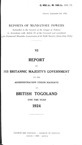 Report British Togoland