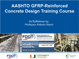 AASHTO GFRP-Reinforced Concrete Design Training Course