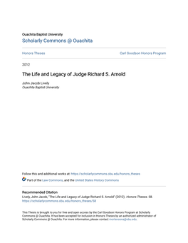 The Life and Legacy of Judge Richard S. Arnold