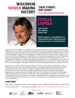 Estella Leopold Wisconsin Women Making History