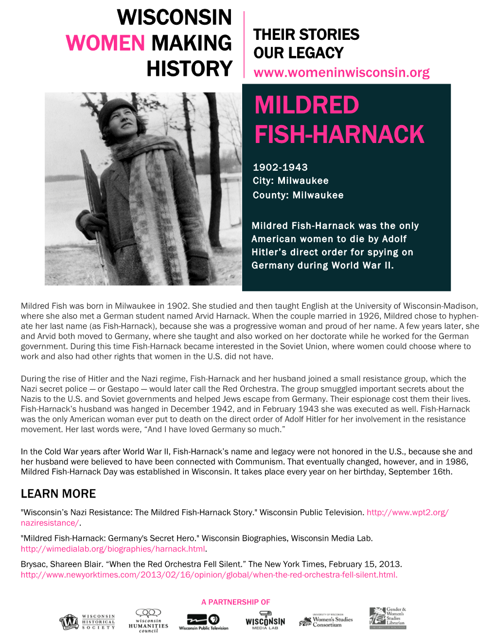 Mildred Fish-Harnack Was the Only American Women to Die by Adolf Hitler’S Direct Order for Spying on Germany During World War II