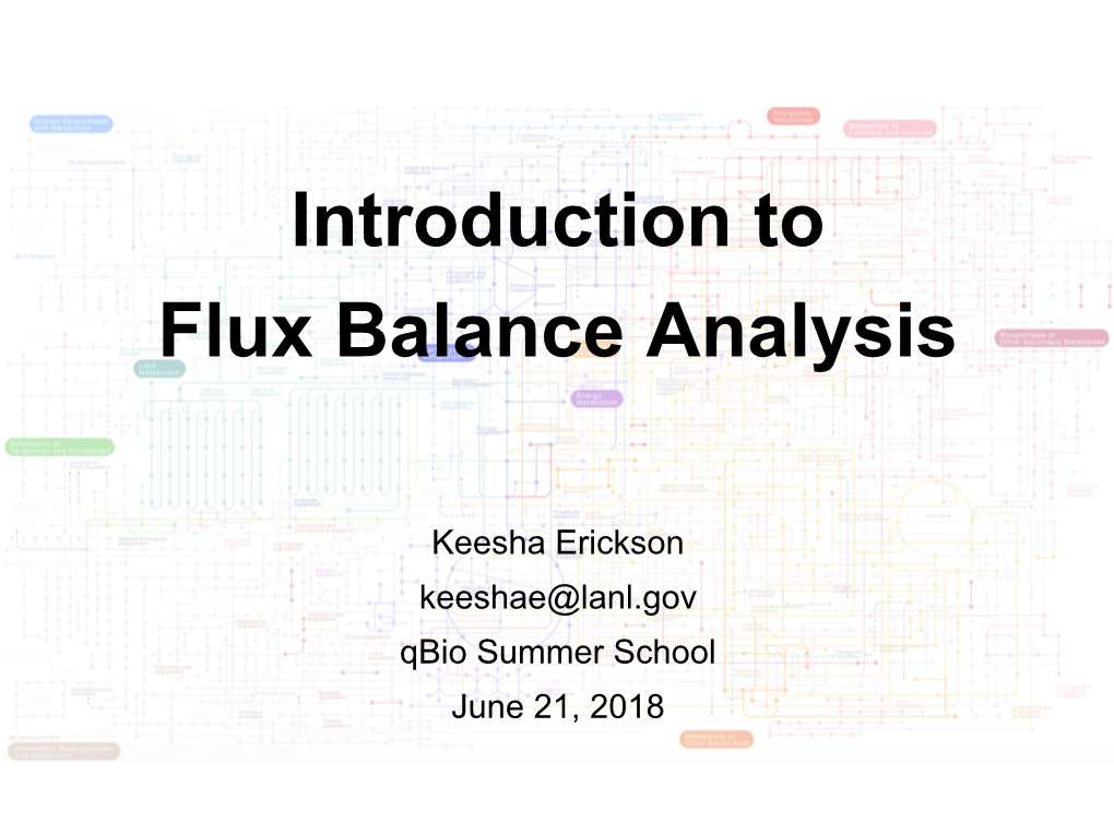 Introduction to Flux Balance Analysis