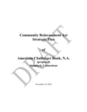 Proposed Community Reinvestment Act Strategic Plan of American