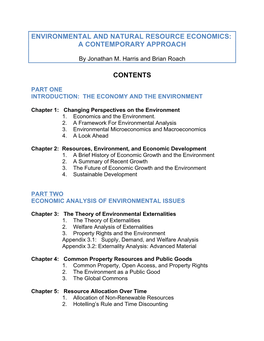 Environmental and Natural Resource Economics: a Contemporary Approach