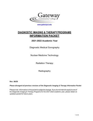 2021-2022 Diagnostic Imaging and Therapy Information Packet