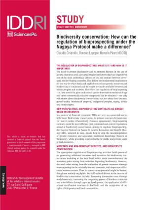 Biodiversity Conservation: How Can the Regulation of Bioprospecting