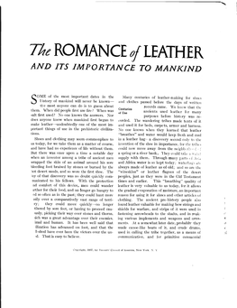 The ROMANCE of LEATHER and ITS IMPORTANCE to MANJ(JND