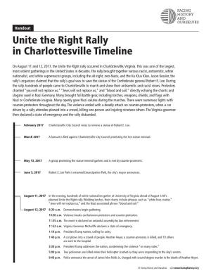 Unite the Right Rally in Charlottesville Timeline