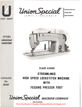 Streamlined High Speed Lockstitch Machine With