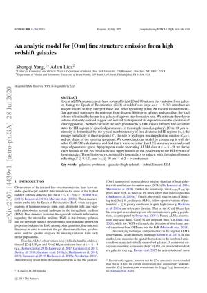 An Analytic Model for OIII Fine Structure Emission from High Redshift Galaxies