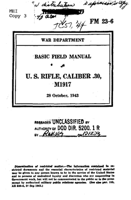 FM 23-6B Basic Field Manual U.S. Rifle, Caliber .30 M1917