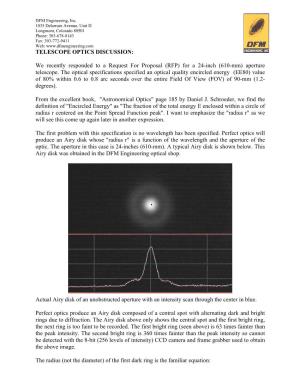 Telescope Optics Discussion