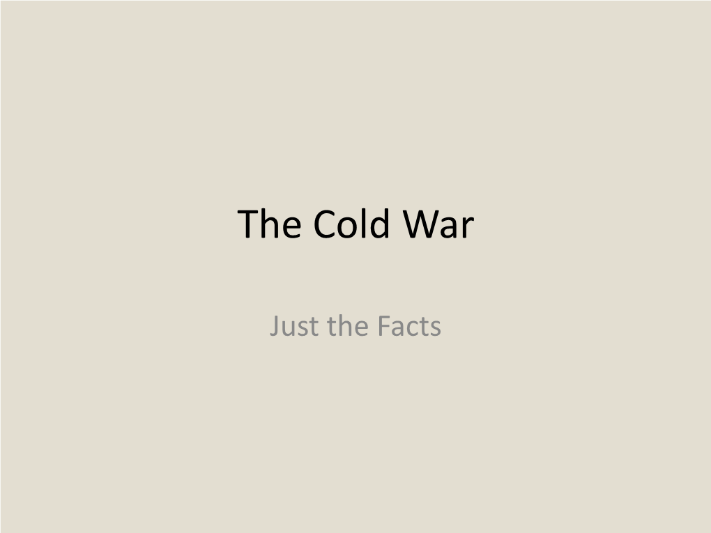 The Cold War