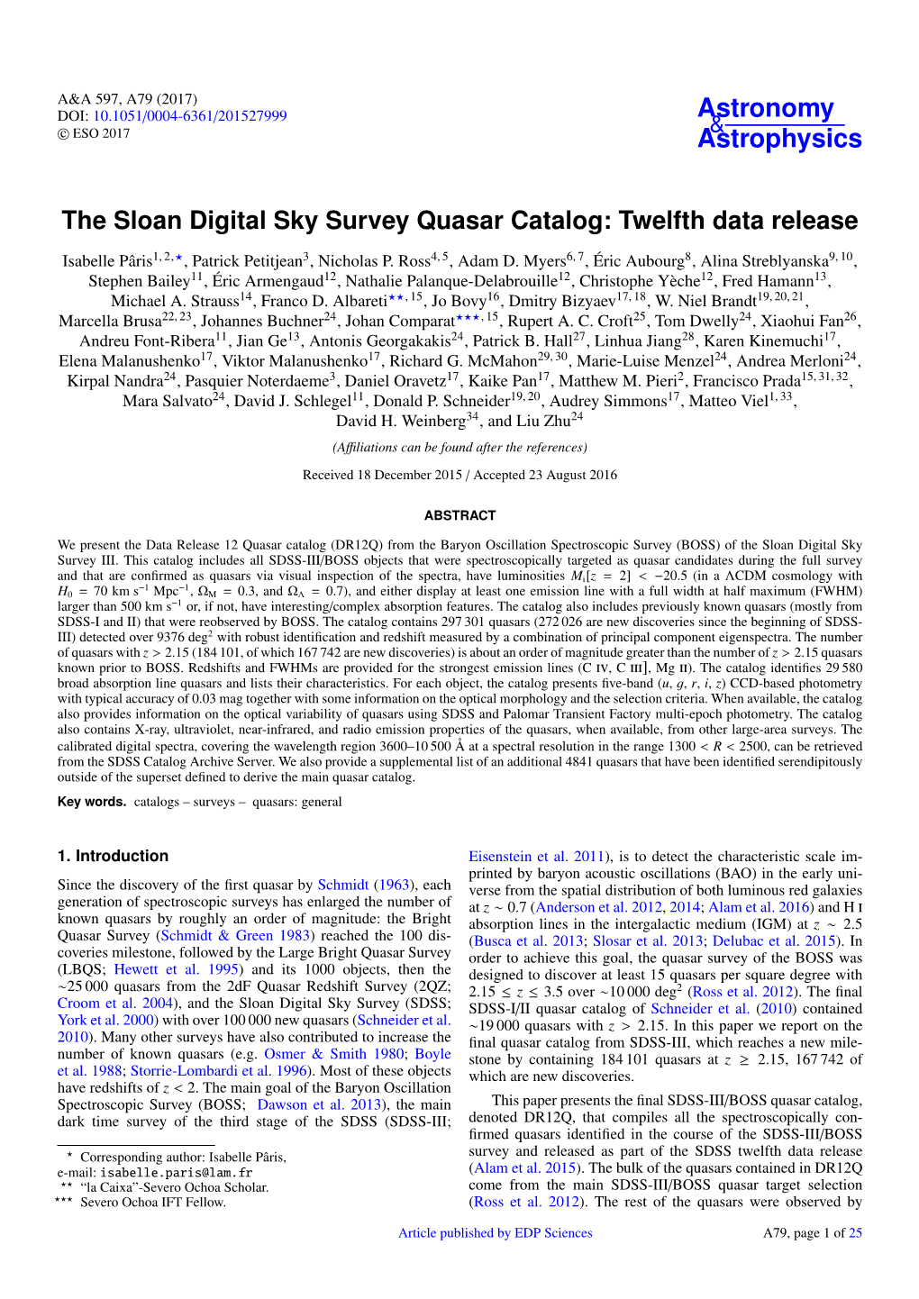 The Sloan Digital Sky Survey Quasar Catalog: Twelfth Data Release