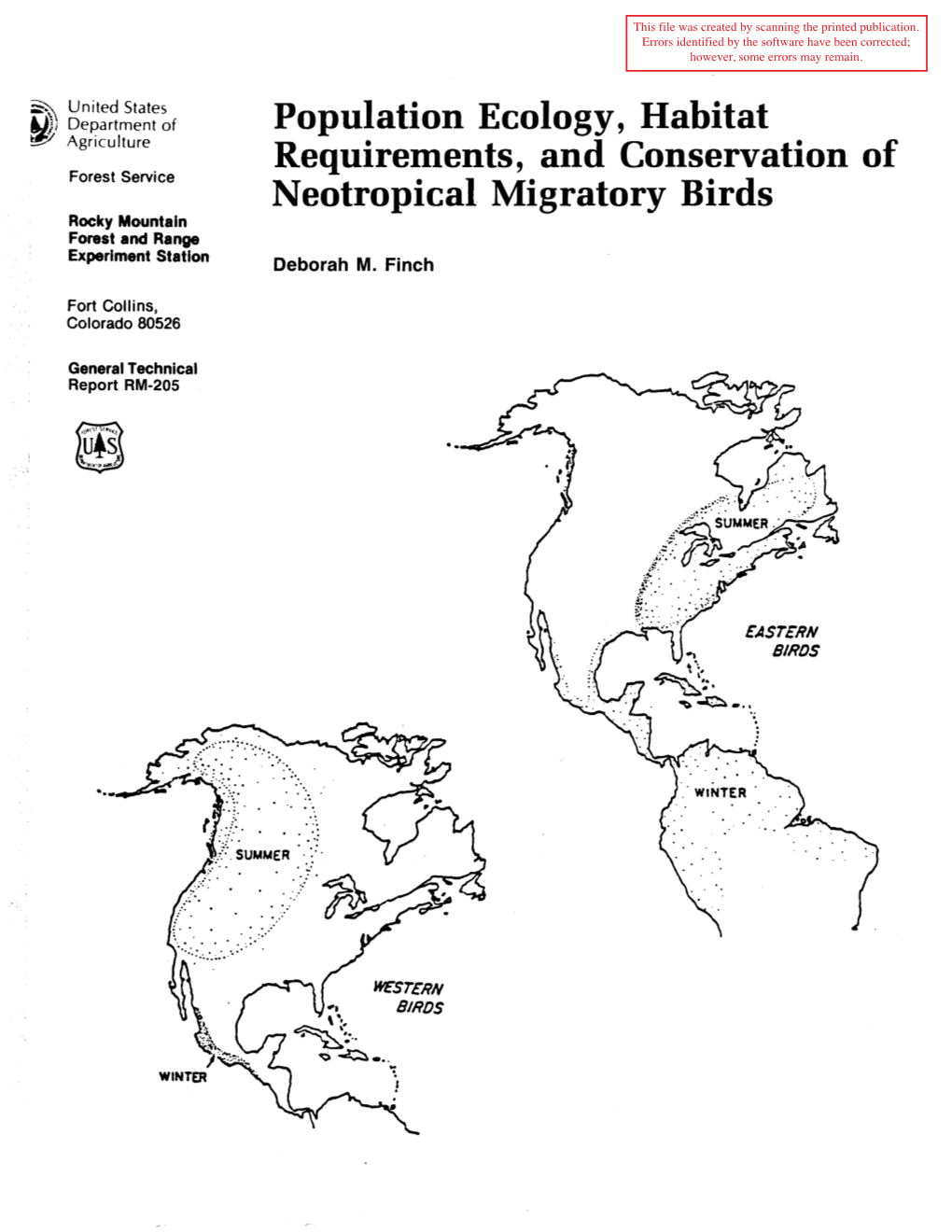 Population Ecology, Habitat Requirements, and Conservation of N Eotropical Migratory Birds