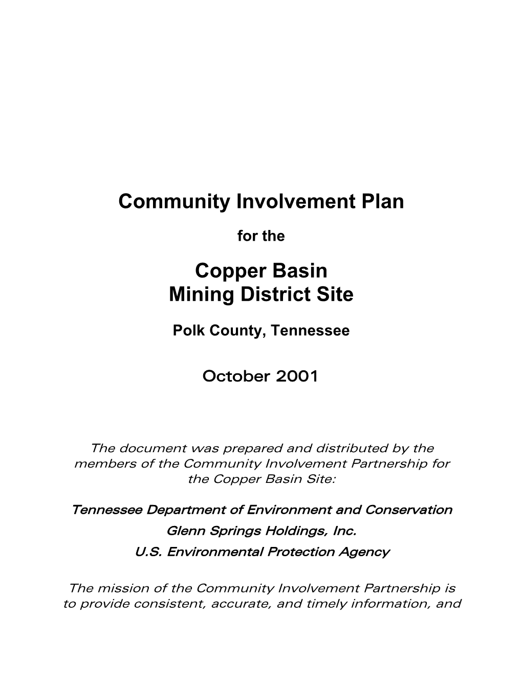 Region 4 Copper Basin Mining District Cleanup