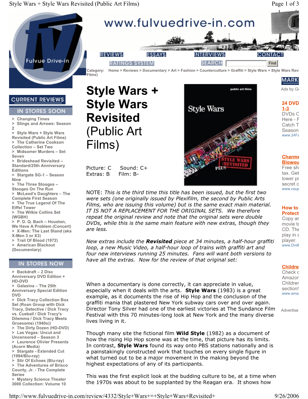 Style Wars + Style Wars Revisited (Public Art Films) Page 1 of 3