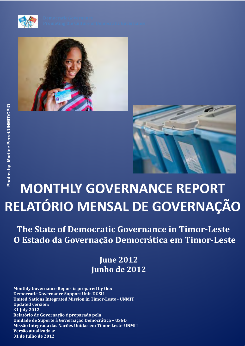 Monthly Governance Report Relatório Mensal De Governação