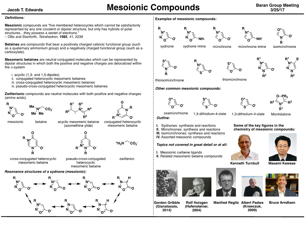 Mesoionic Compounds 3/25/17