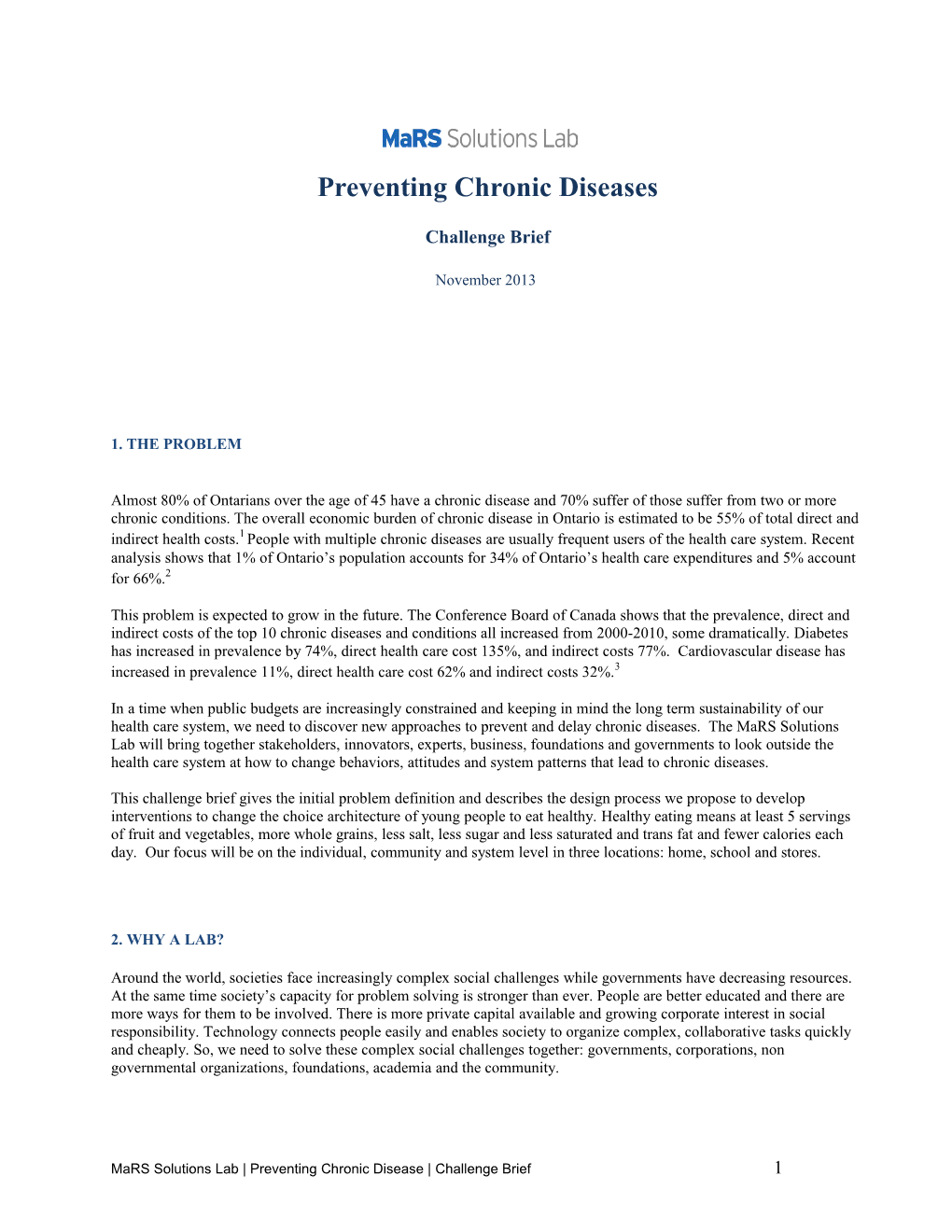 Preventing Chronic Diseases