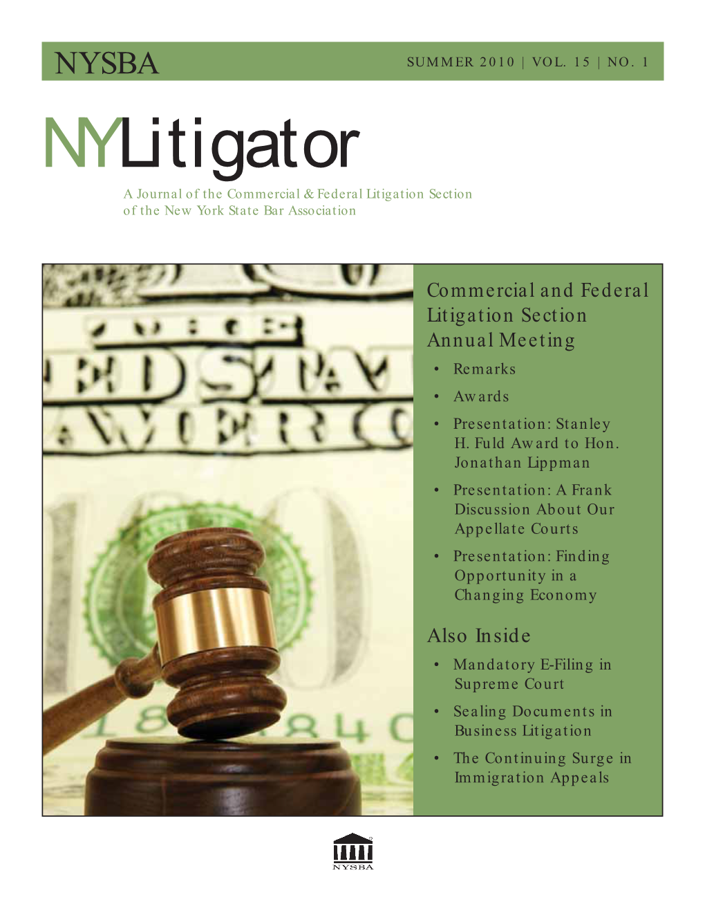 Nylitigator a Journal of the Commercial & Federal Litigation Section of the New York State Bar Association