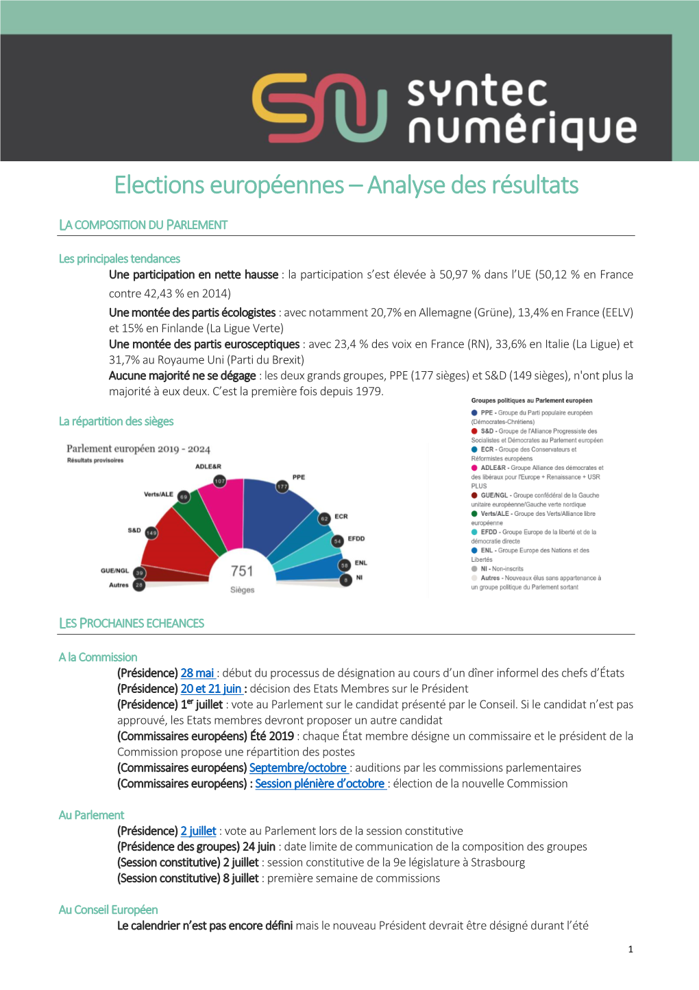 Elections Européennes – Analyse Des Résultats