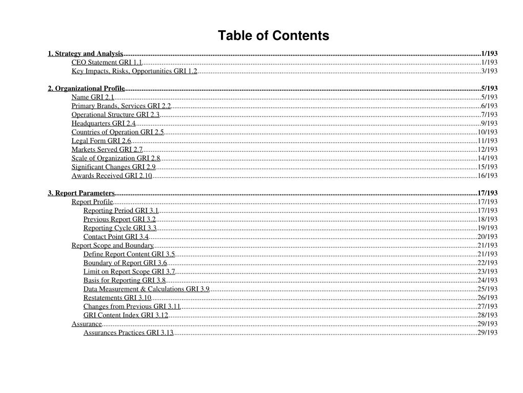 Table of Contents 1