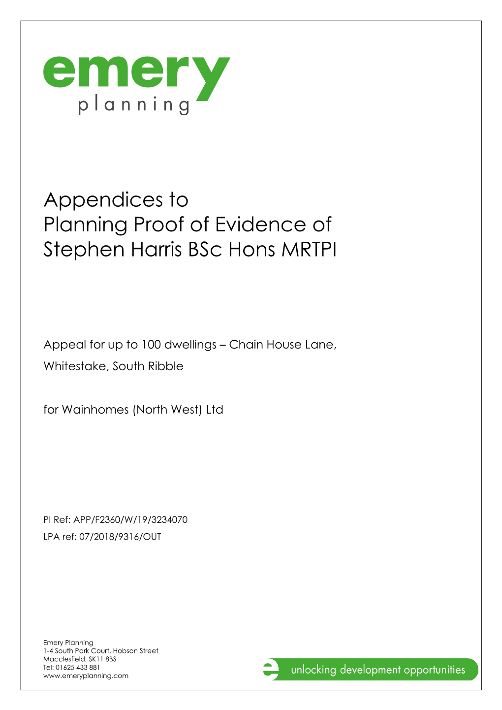 POE Appendices of Stephen Harris