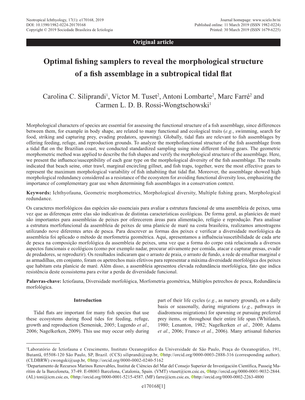 Optimal Fishing Samplers to Reveal the Morphological Structure of a Fish Assemblage in a Subtropical Tidal Flat