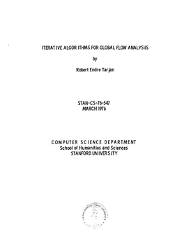 ITERATIVE ALGOR ITHMS for GLOBAL FLOW ANALYSIS By