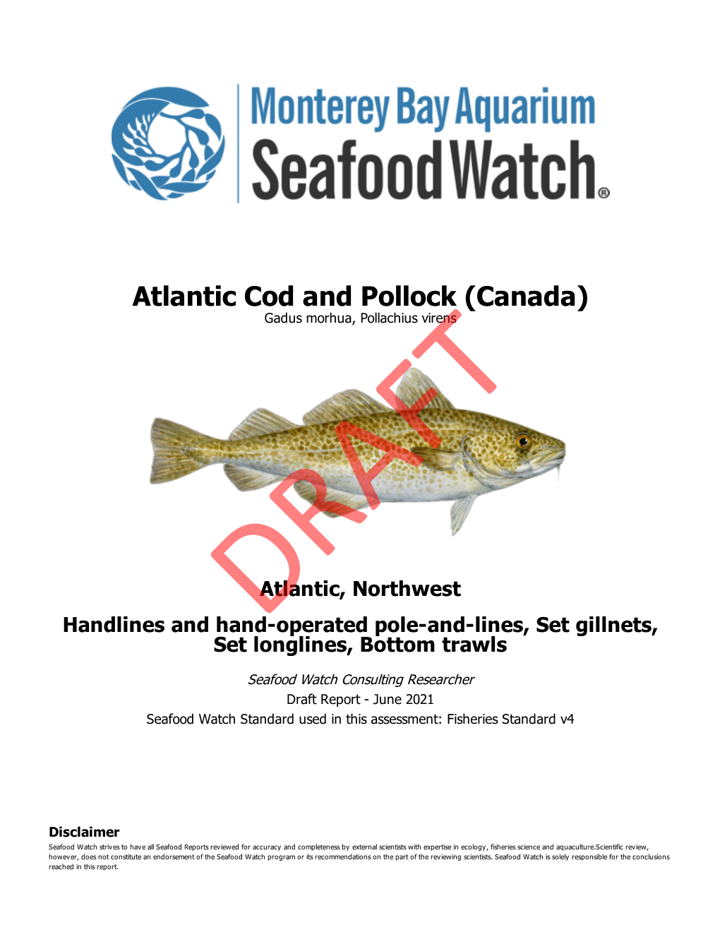 Atlantic Cod and Pollock (Canada) Gadus Morhua, Pollachius Virens FT