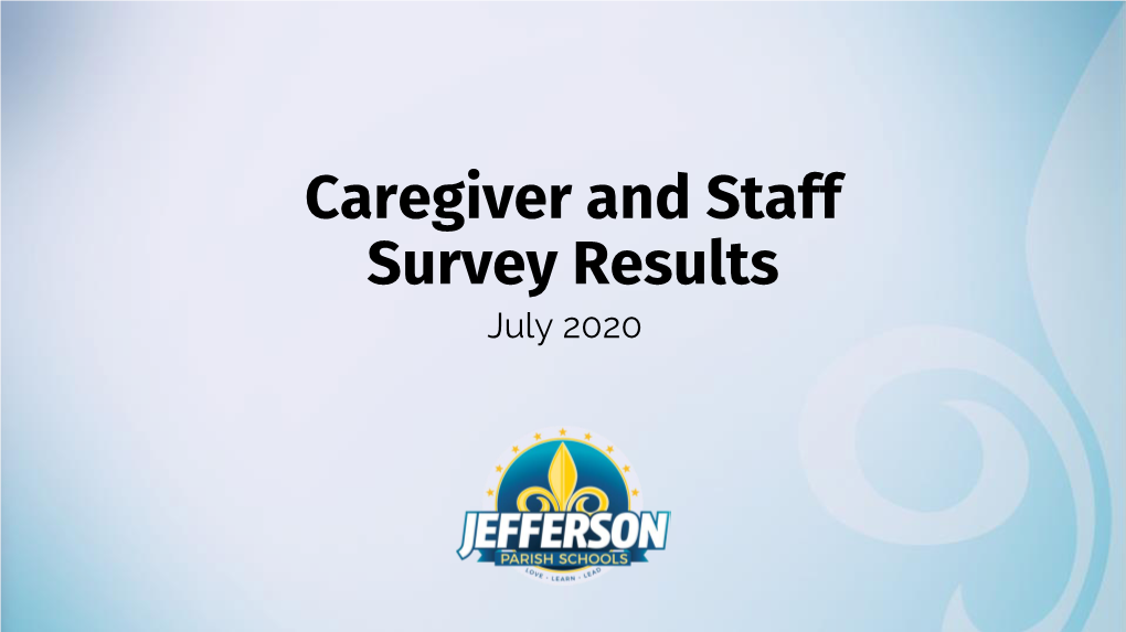Caregiver Survey Results