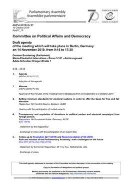 Committee on Political Affairs and Democracy