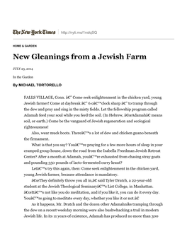 New Gleanings from a Jewish Farm