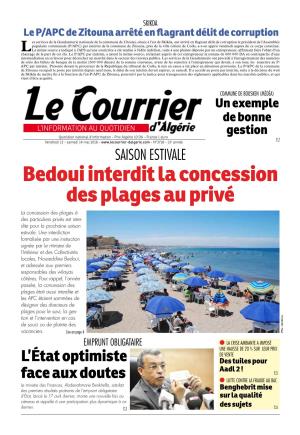 Le Courrier D'algérie Du Samedi 14 Mai 2016