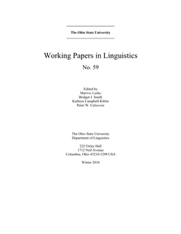 Working Papers in Linguistics