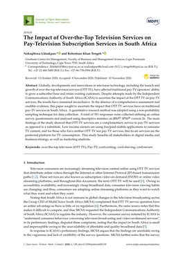 The Impact of Over-The-Top Television Services on Pay-Television Subscription Services in South Africa