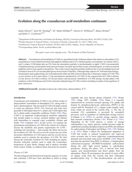 Evolution Along the Crassulacean Acid Metabolism Continuum