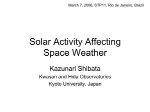 Solar Activity Affecting Space Weather