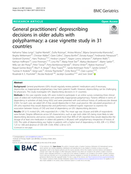 General Practitioners' Deprescribing Decisions in Older Adults With