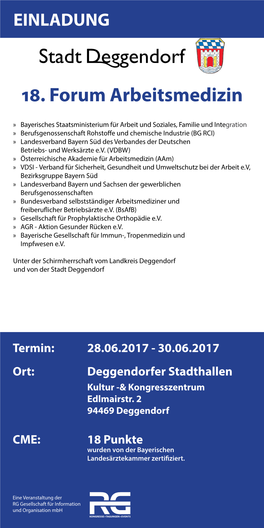 18. Forum Arbeitsmedizin