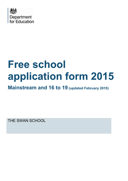 Free School Application Form 2015