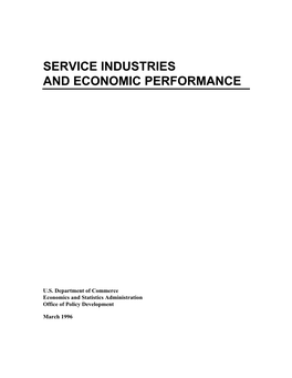 Service Industries and Economic Performance